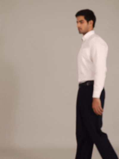 HOUSE OF VERVE Giza Cotton Premium Shirt for Men - Pearl White